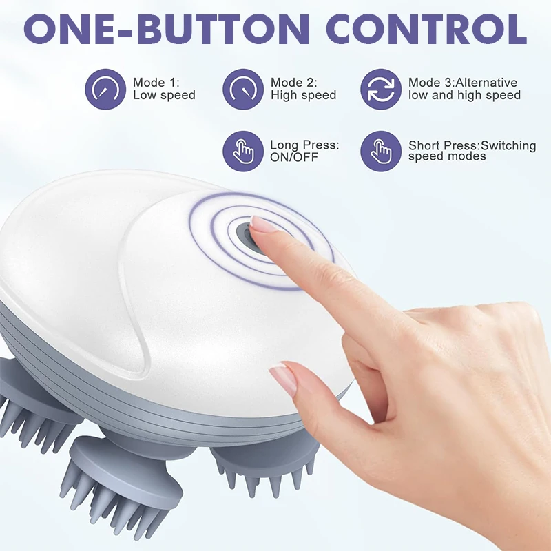 Cabeça elétrica do couro cabeludo massageador amassar vibratório ombro pescoço perna braço massagem profunda gato pet massagem para relaxamento cuidados de saúde