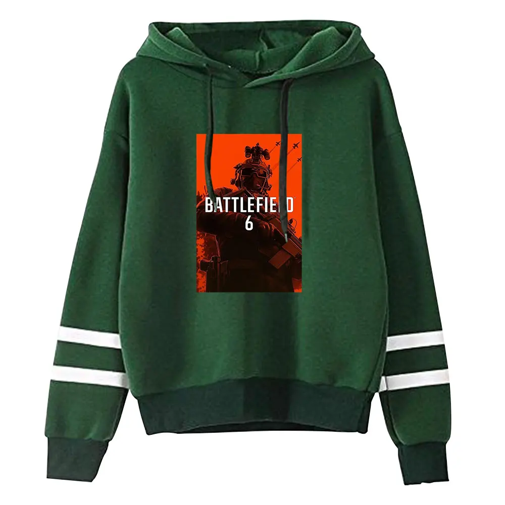 سترة بغطاء للرأس برسومات Game BATTLEFIELD 6 Merch - بلوفر بدون جيوب للجنسين بأكمام متوازية لمحبي ألعاب FPS #5