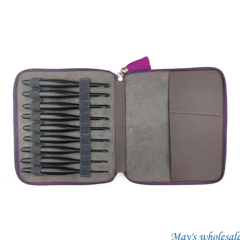 

9Pieces Ergonomic Aluminum Crochet Hook 3.5mm-8.0mm Crochet Needle for Knitting 448A