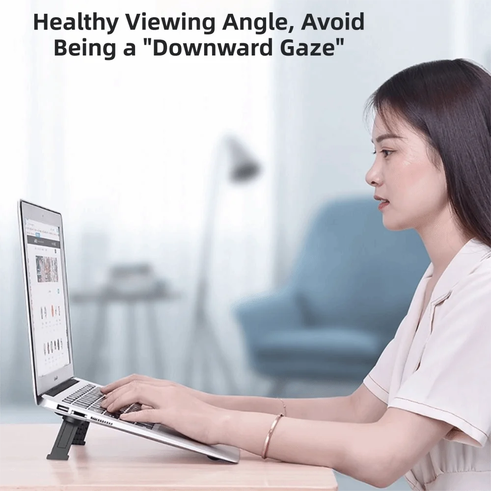Foldable Design Laptop Stand Portable Lightweight Notebook Stand Heat Dissipation Height-Adjustable Laptop Holder Office Use