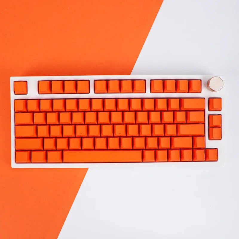 PBT Keycaps 133 Keys Orange for Mechanical Keyboard Side Print Double Shot OEM Height Backlit Transparent AULA F75 Ajazz AK820