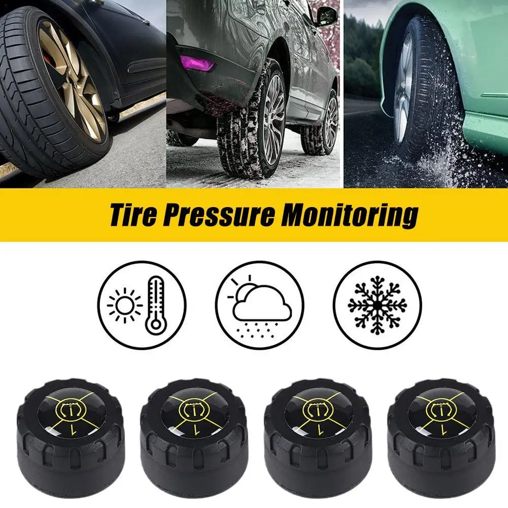 Tire Pressure Monitoring TPMS System Bluetooth External Sensors Real-time Pressure and Temperature Sensor for Android/iOS