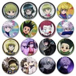 Classic Anime Figure Enamel Pins Cartoon GON Killua Kurapika Leorio Hisoka Meruem Badge Handmade Round Brooch for Bag Clothes