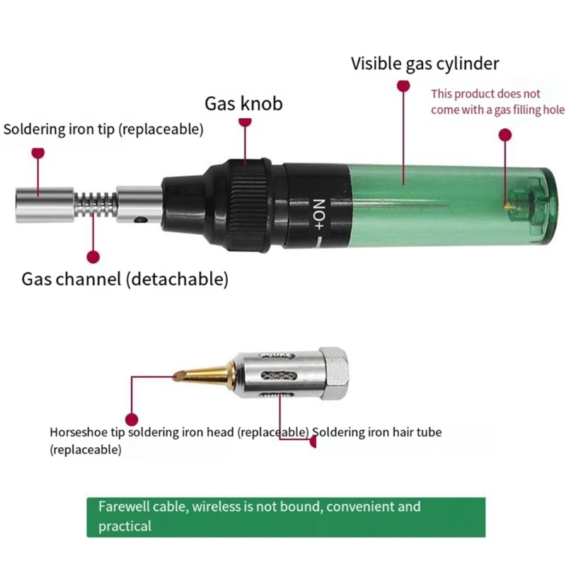 Set besi solder Gas besi solder butana tanpa kabel untuk Dropship penggemar DIY