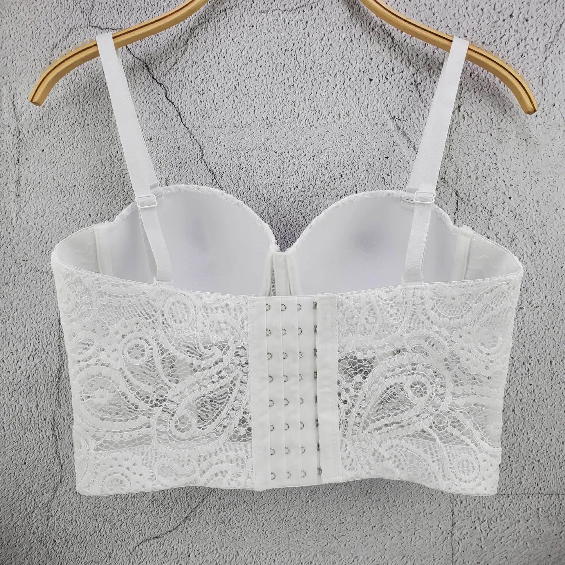 J739 美しいブラジャー女の子女性服スイートメモリーホワイトブラックタンクキャミソールセクシーなショートカシューレースレトロタンクトップ