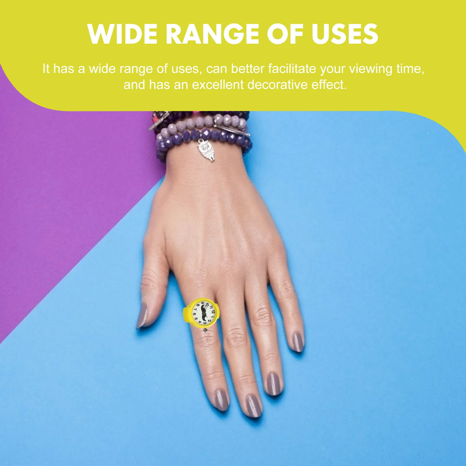 

Elegant Round Ring For Women Glitter Finger Vintage Style Small Digital Abs Material Festival Gift Decorative Watches Casual