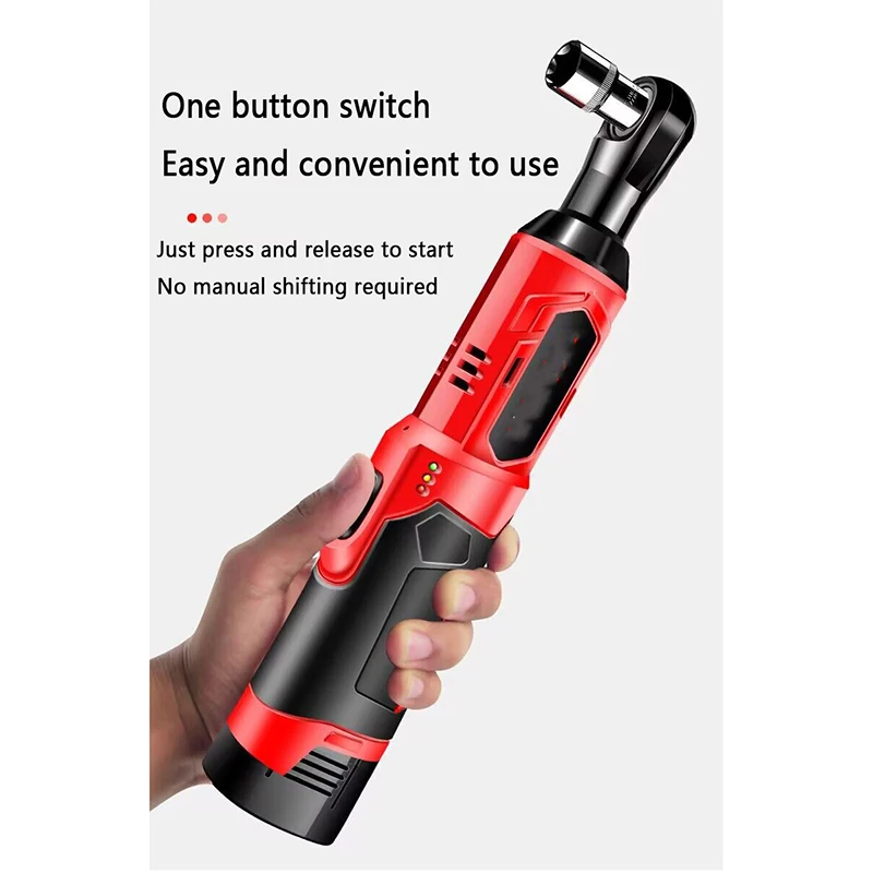 

Power Tool Set Cordless Wrench Electric Ratchet Rechargeable Tools 3/8 Inch Right Angle Wrenches Impact Driver