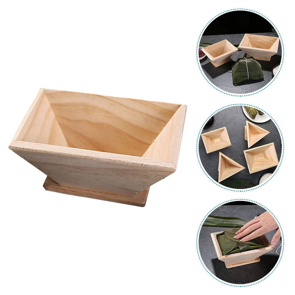 1Pcs Natural Wood Quadrangular Rice Dumpling Mold Zongzi Making Tool Simplifies Traditional Chinese Sticky Rice Pudding DIY