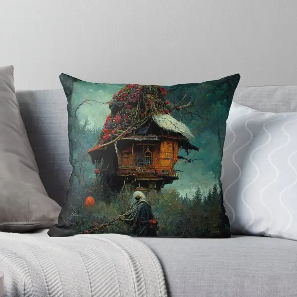 The Invite Baba Yaga Folklore Witchy  Printing Throw Pillow Cover Anime Fashion Decorative Wedding Pillows not include One Side