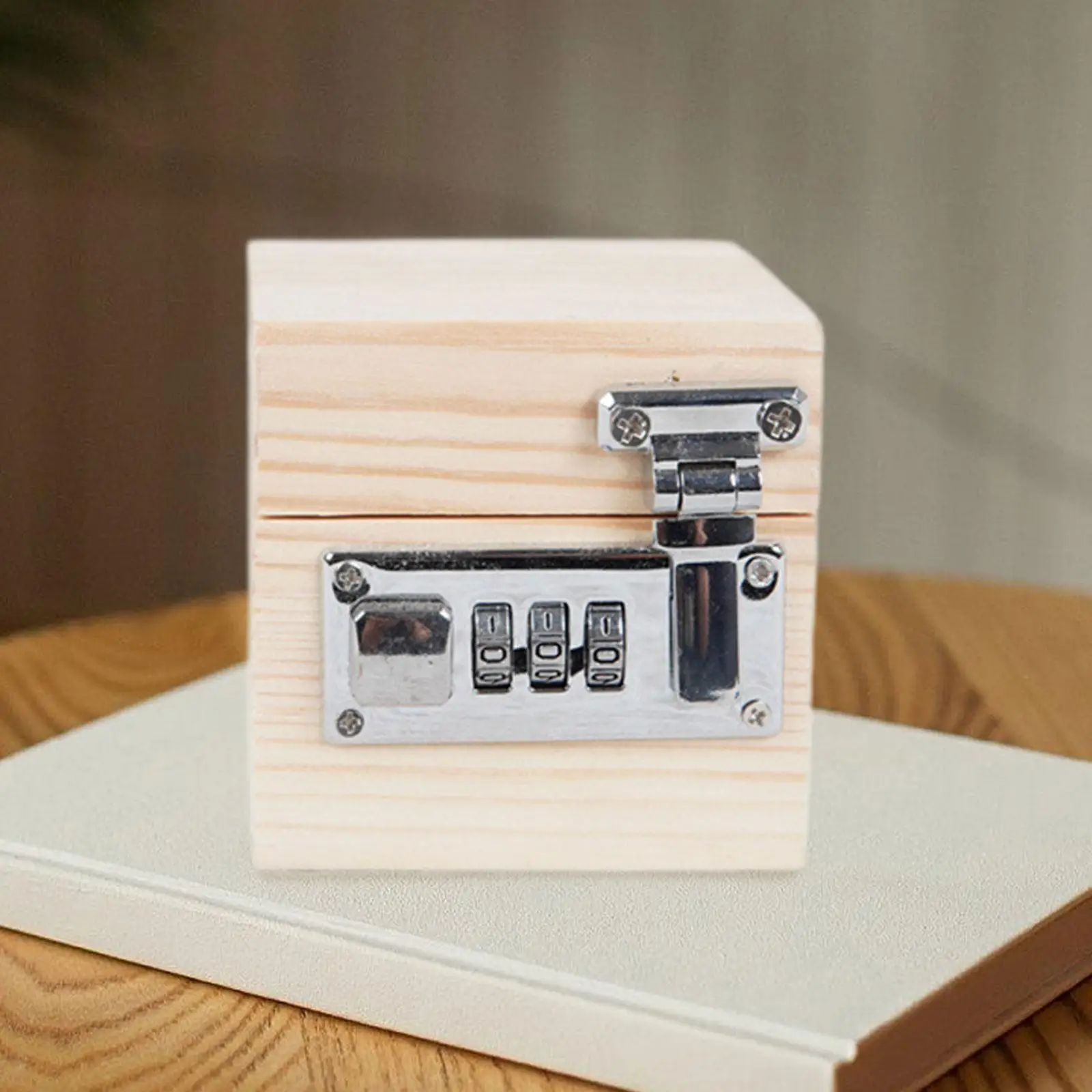 Коробка из соснового дерева, универсальный маленький, 3,15 x 3,15 x 3,15 дюйма, деревянный минималистичный органайзер, коробка для пароля, откидная крышка, защитный контейнер