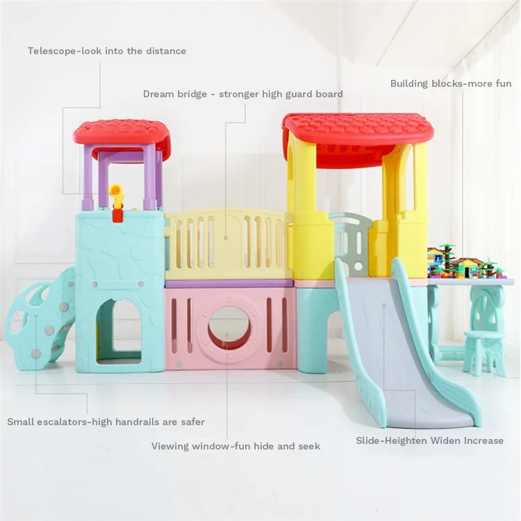 Amazon Sales High Quality Preschool Home Plastic Play House Outdoor Equipment Children'S Slide Playground