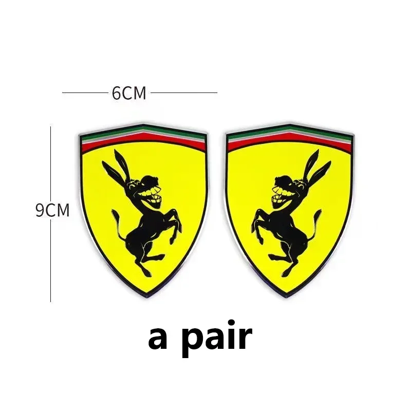 

3D Car Sticker Donkey Pattern Self-adhesive Decal Decoration Vehicle Stickers Accessories Replacement for Ferrari Type 1