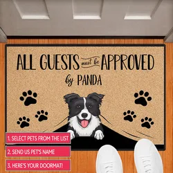 Personalized Dog Cat Doormat Custom Cartoon Pets Welcome Mat Floor Mats Rug Carpet Gift For Pets Lover Home Decor