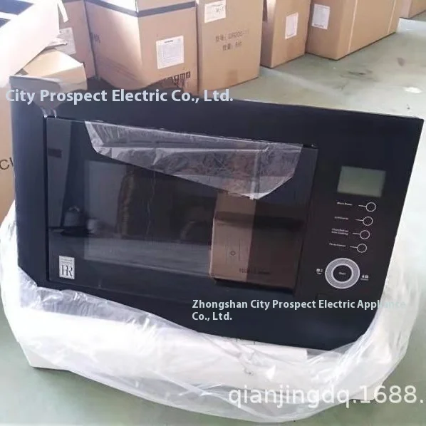 فرن ميكروويف منزلي كهربائي مدمج باللون الأسود سعة 25 لتر، وظيفة ذكية للشواء، تجارة التصدير المباشر من الشركة المصنعة