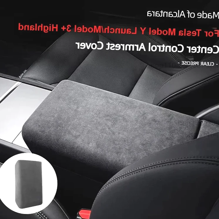

Новый! Для Tesla Model Y Launch/Model 3+ Highland 2025, крышка подлокотника с центральным управлением, замша из алькантары, панель подлокотника, корпус автомобиля Decora