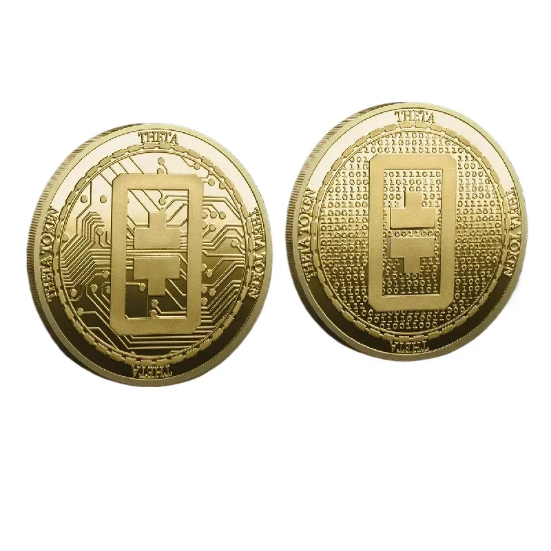 عملات تذكارية جديدة للعملات الافتراضية من ثيتا، عملات معدنية قابلة للجمع مطلية بالذهب #6