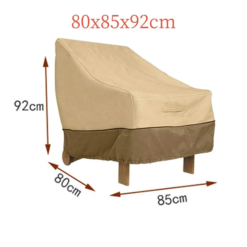 210D Outdoor Sofa Chair Cover,Single Person Rice Coffee Color Matching Outdoor Sofa Cover,Garden Sun Protection Furniture Cover