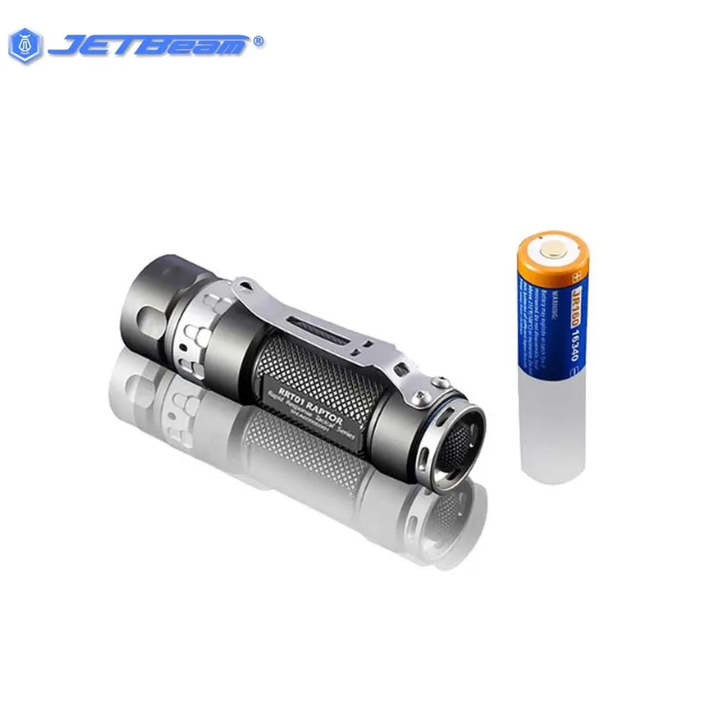 Jetbeam RRT01 Raptor EDC Tactical Flashlight 950LM Stepless Dimming 16340/CR123A Torch With USB C Rechargeable 18350 Battery