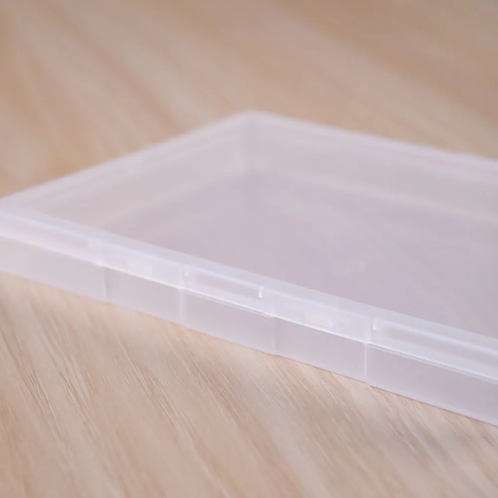 Durable Container Case Rectangular Plastic Clear Storage Box Flat Transparent Wear-resistant 4 Sizes Home Storage Products
