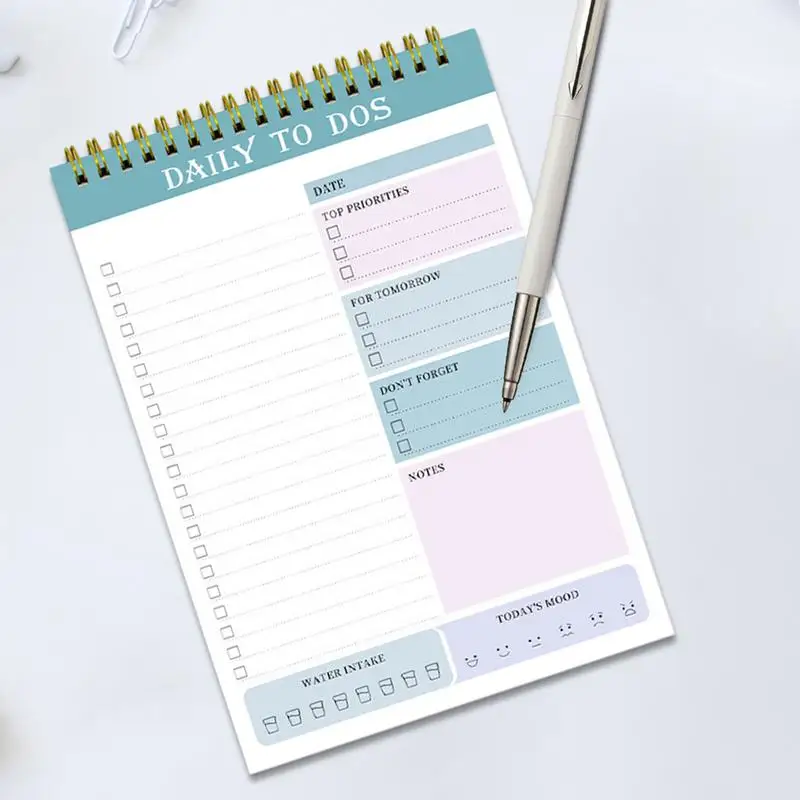 Daily to Do List Coil Undated Daily Planner Task Checklist Organizer Agenda Pad for Work Home Work Organizer Notebook Task