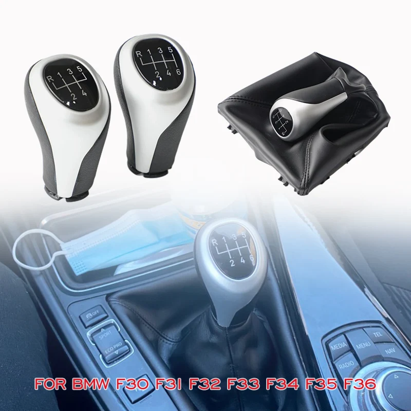 

5/6 Speed Left Hand Driver Gear Shift Knob Head Stick Gaiter Boot Cover For BMW 3 Series F30 F31 F32 F33 F34 F35 F36 2011-2016