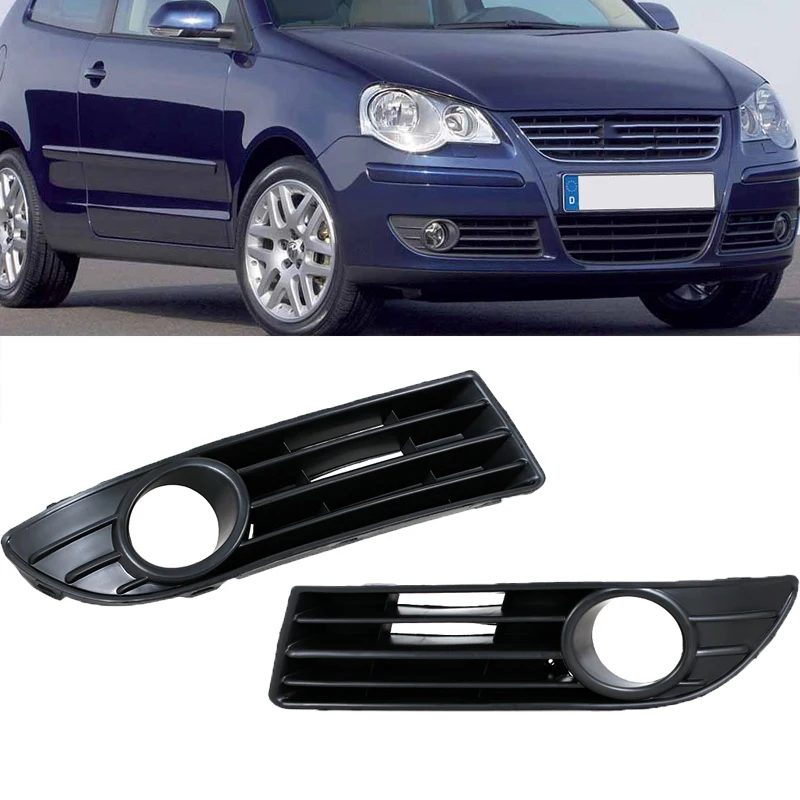 

Решетка переднего бампера для VW Polo 2006-2009, 6Q0853666G, 6Q0853665E, рамка, накладка, решетка, крышка противотуманной фары