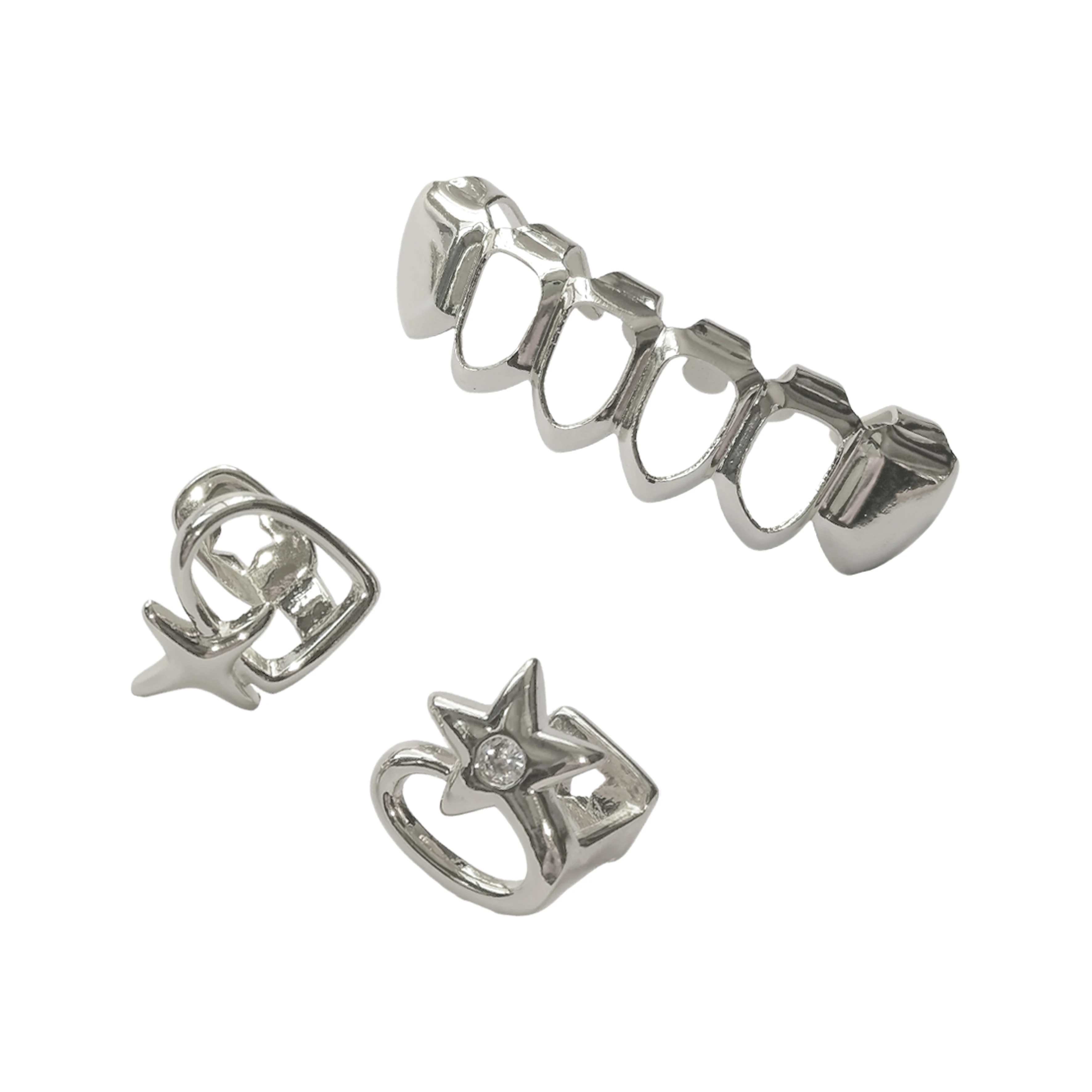 حلي الهيب هوب المجوفة على شكل نجمة مناسبة للارتداء في الملاهي الليلية وعيد الميلاد وحفلات أعياد الميلاد