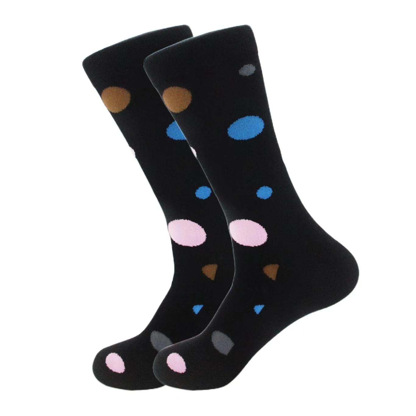 12 pairs of golf socks for men, contrasting color polka dot breathable quick-drying sports mid-calf socks