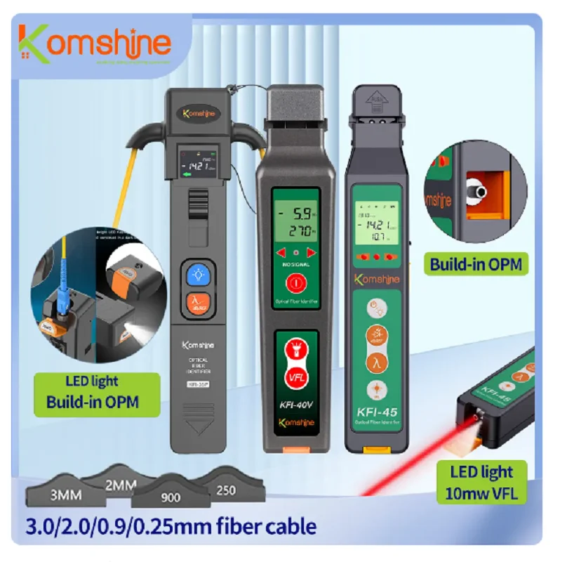 Imagem -02 - Orientek Optical Fiber Identifier Ofi Live Fiber Identifier Power Meter Tfi40 Vfl Led Light Tfi-45