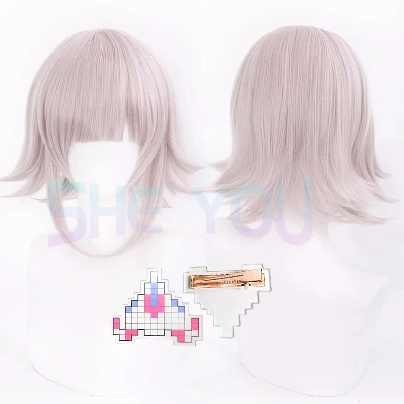 Super DanganRonpa Nanami ChiaKi Wig Cosplay Costume Dangan Ronpa Heat Resistant Synthetic Hair Women Wigs  + Wig Cap