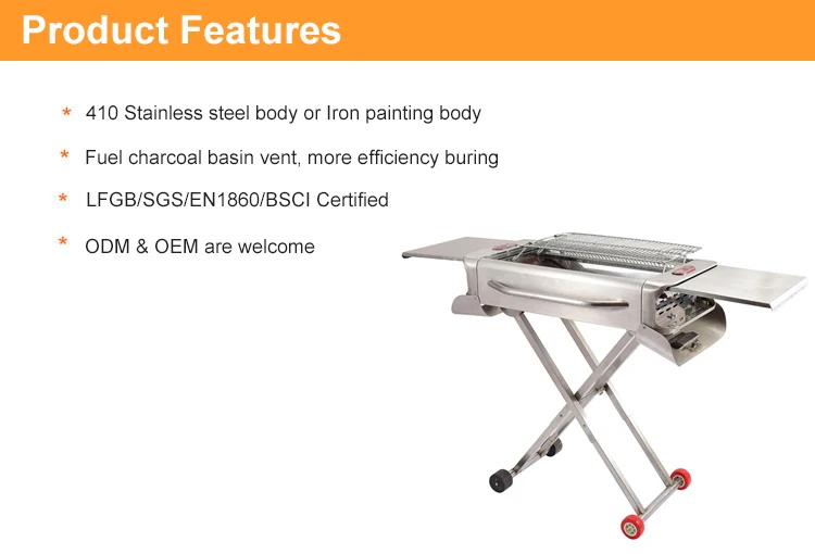 PeiqiLarge حقيبة شواية فحم قابلة للطي المحمولة في الهواء الطلق نزهة الشواء موقد التخييم طوي شواء شواء #3