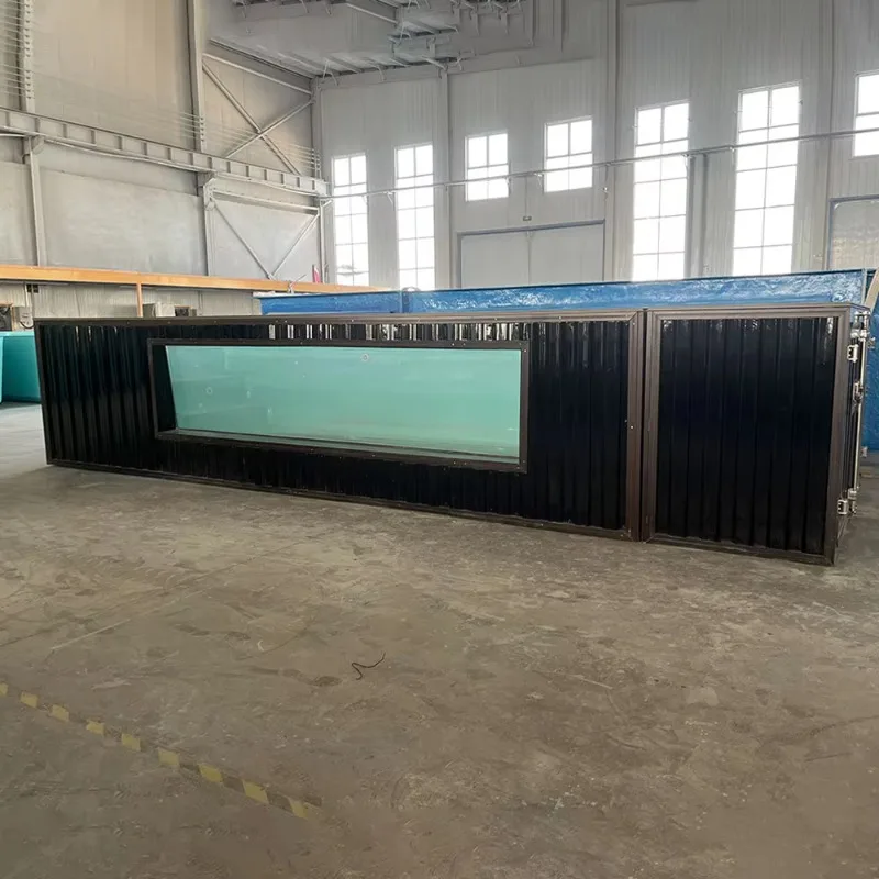 Portable Outdoor Prefab Container Pool With LED Lighting For Backyard Villa Garden
