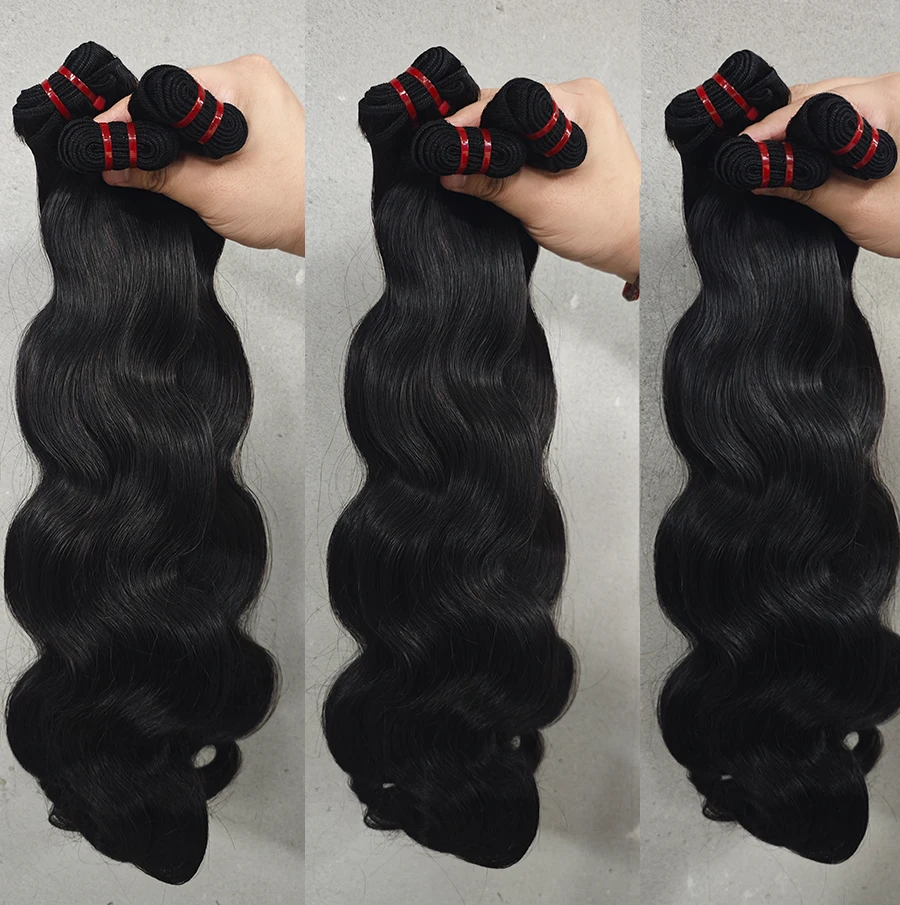 20 "22" inci bundel Virgin ditarik ganda rambut manusia 15A rambut Vietnam mentah bundel gelombang tubuh rambut manusia rambut manusia tidak diproses