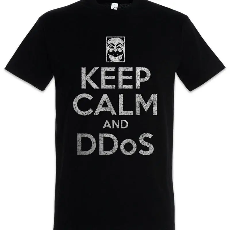 Keep Calm And Ddos T Shirt Mr Fun Computer Scientist Robot fsociety Hacker
