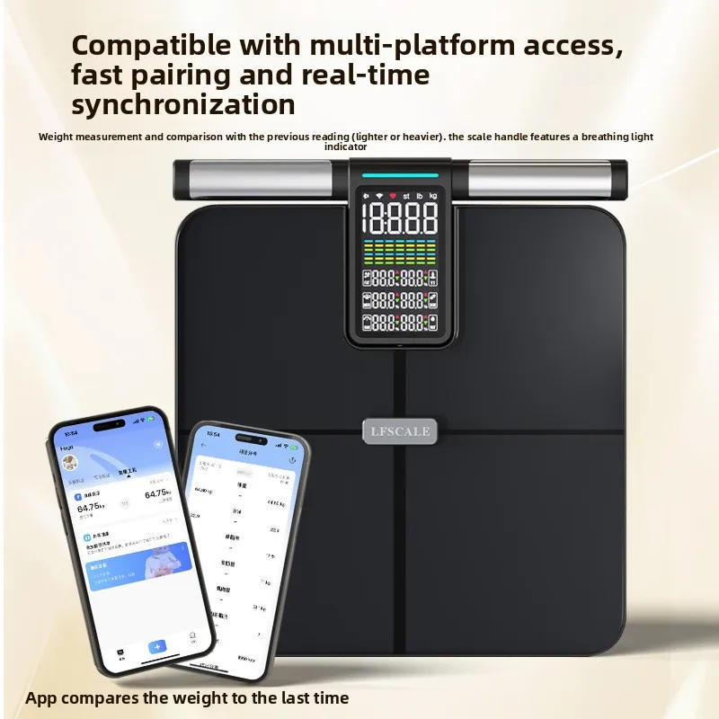 Smart VA color screen body scale home gym professional body fat scale precision scale app with Bluetooth wifi