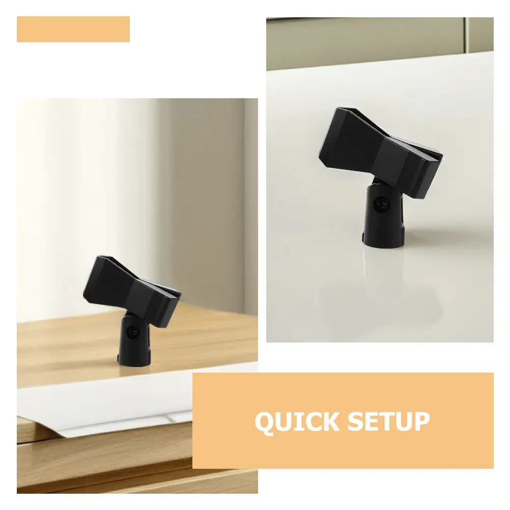 4Sets Universal Microphone Clip Holder Adapter Spring Loaded U-Shaped Metal Thread Clamp for Wired Wireless Mic Desktop Studio