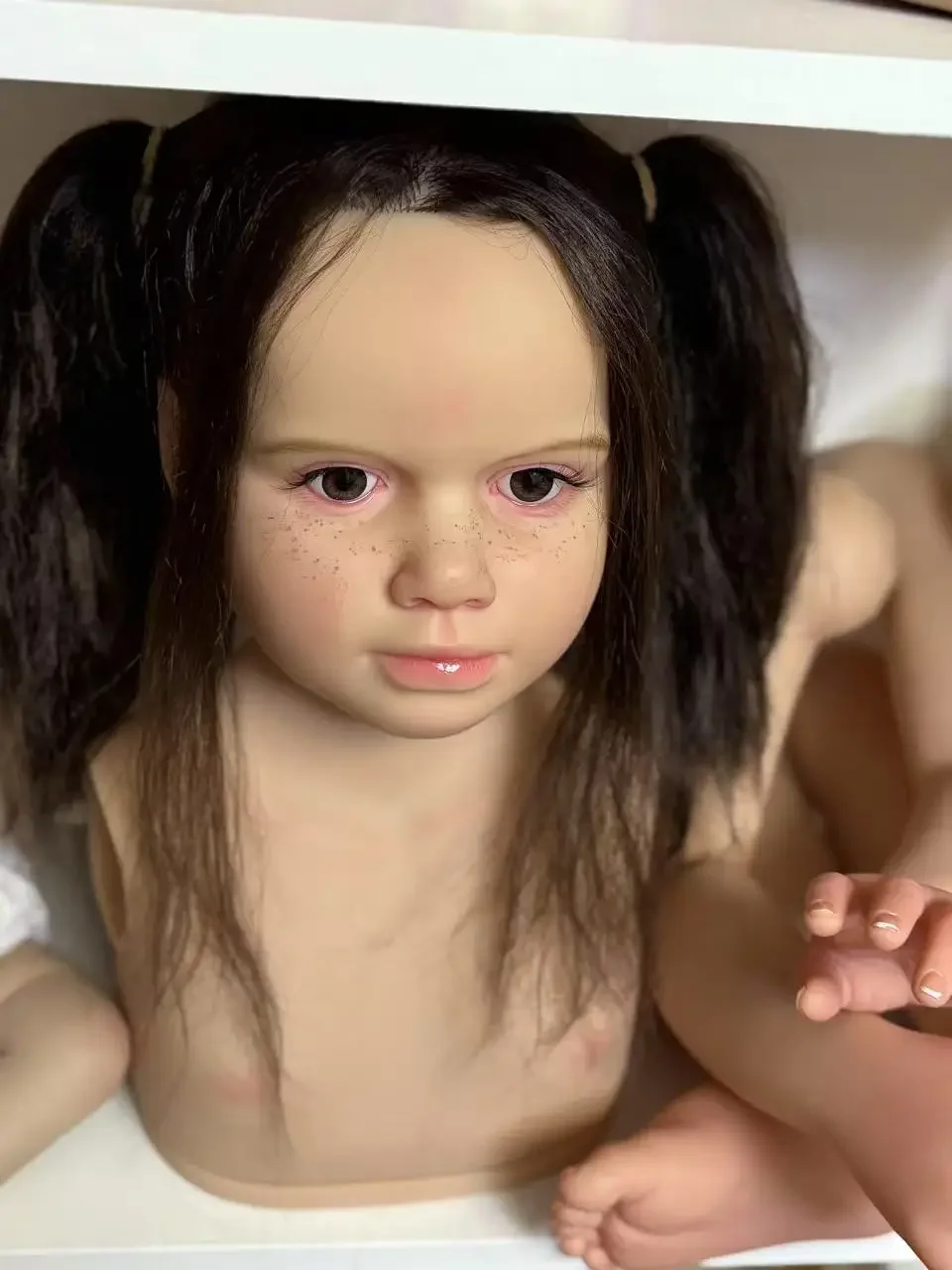 DLS – Kit peint bébé Reborn Gabriella, 41 pouces, personnalisé, fourniture limitée, avec corps en tissu, avec connecteurs, cheveux enracinés à la main