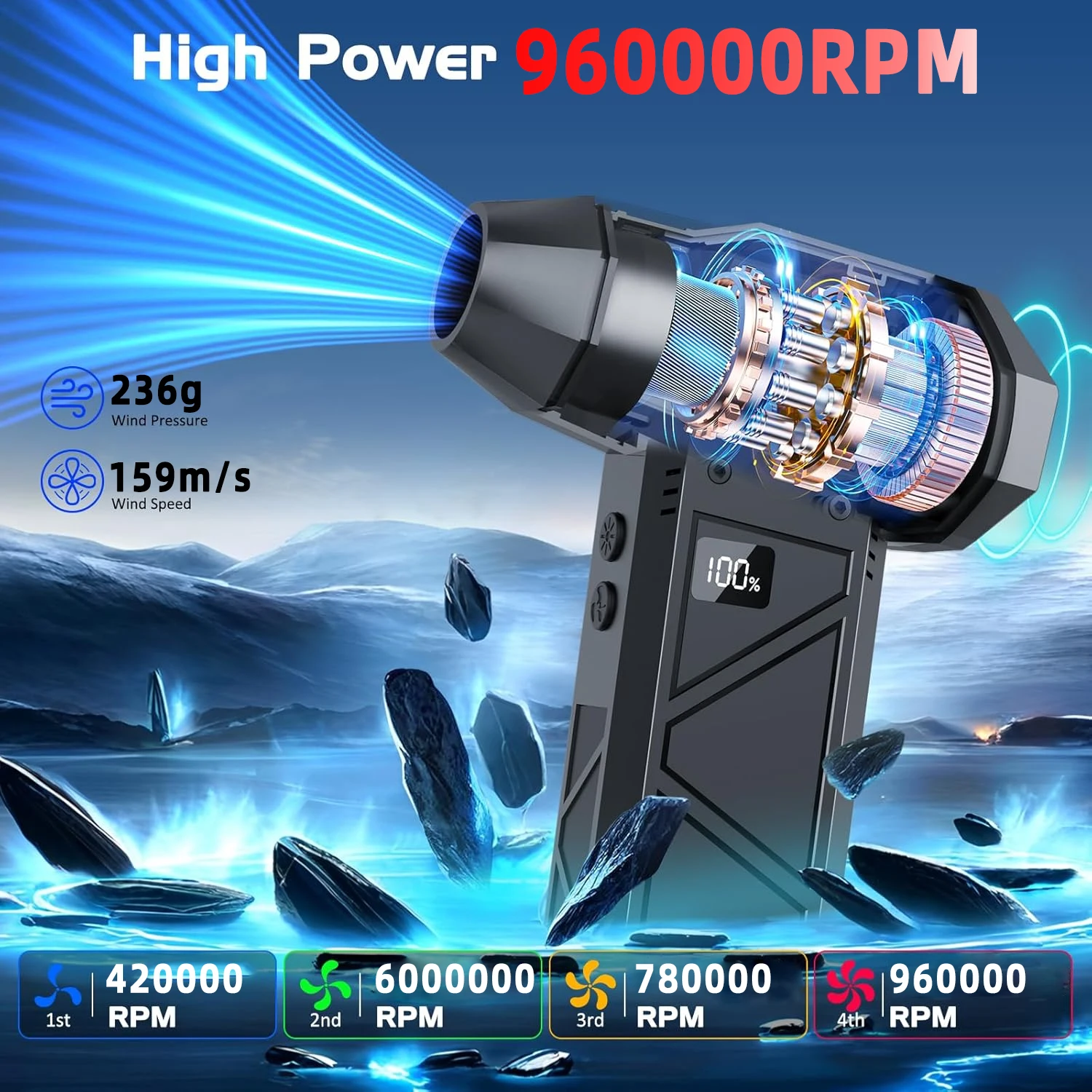 960000 دورة في الدقيقة مروحة توربو صغيرة منفاخ مكنسة كهربائية بدون فرش منفاخ للكمبيوتر/لوحة المفاتيح/شواء/تنظيف السيارة منفضة الهواء منفاخ مروحة تربو #3