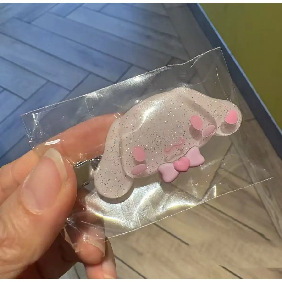 Sanrio Characters Pink Glitter Hair Clips Blind Box Hello Kitty My Melody Kuromi Cinnamoroll Hair Pins for Girls view 4