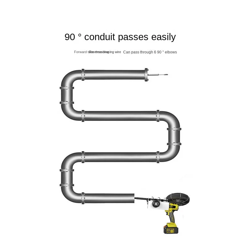 Imagem -02 - Min Bateria de Lítio Máquina Rosqueamento Eletricista Automático Fio Aço Fio Escondido Puxar Ferramentas Fio 40 m