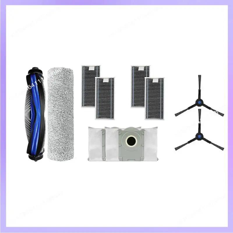 N83R 10 قطعة ل Ecovacs X8 برو أومني روبوت فراغ الأسطوانة فرشاة جانبية فلتر HEPA ممسحة وسادة كيس لجميع الغبار ملحقات متينة للغاية