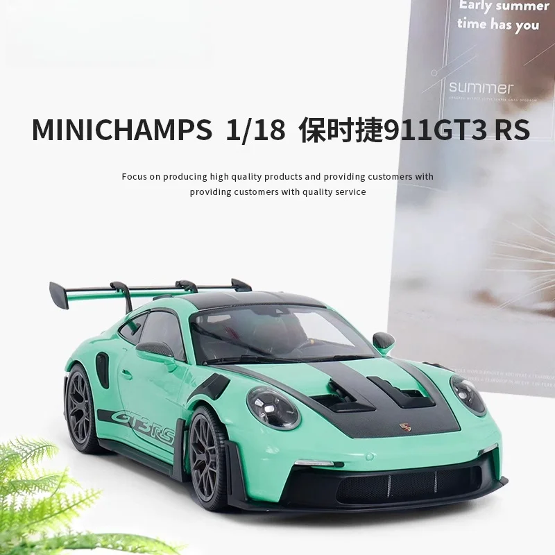 1:18 Porsche 2024 911 992 GT3RS, modelo de jogo de moda de carro estático de simulação de liga, coleção de adultos sênior decoração presente de feriado.