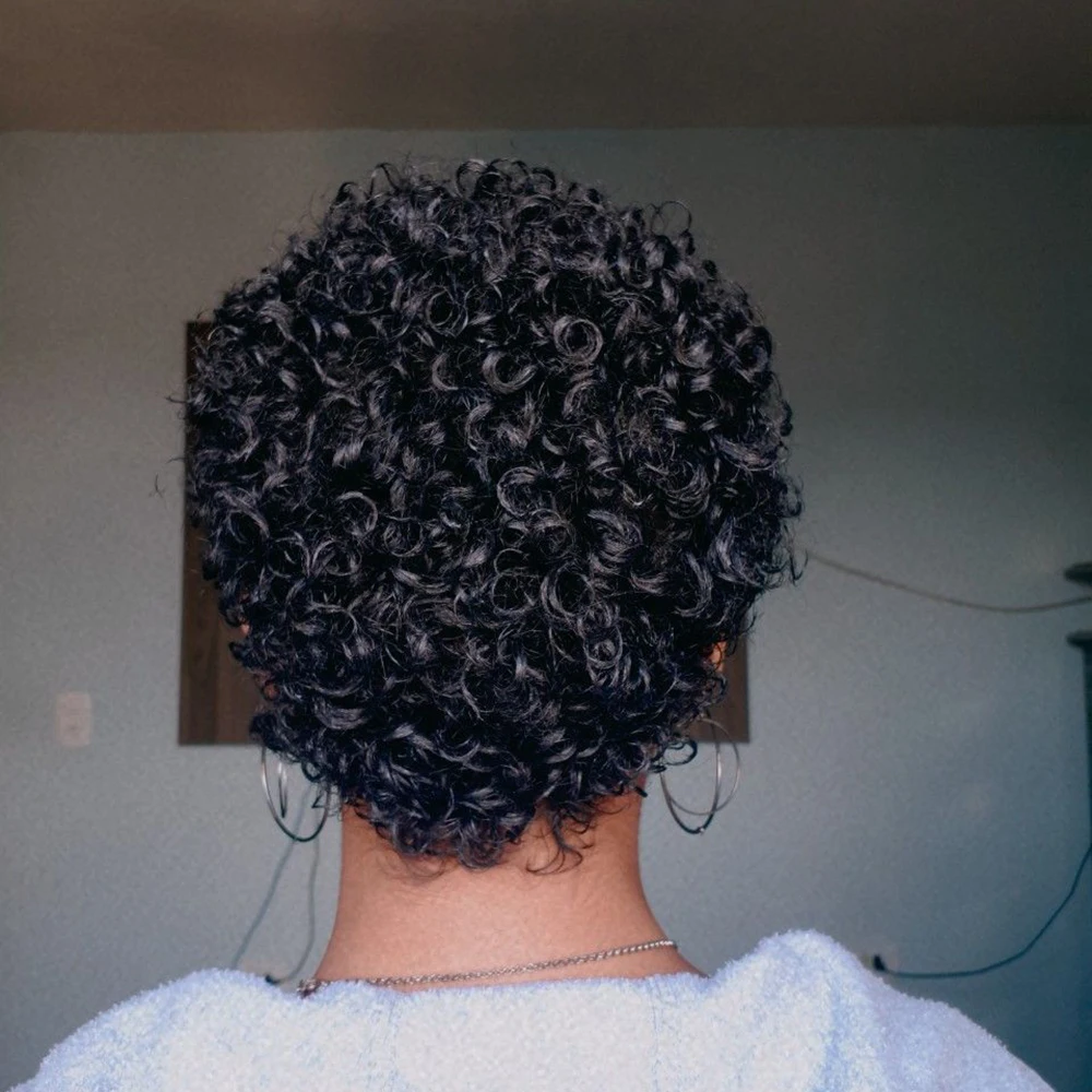 غريب مجعد الباروكات شعر الإنسان عابث قطع شعر مستعار شعر بشري برازيلي مع الانفجارات قبل قطعها للنساء السود آلة صنع الاستخدام اليومي