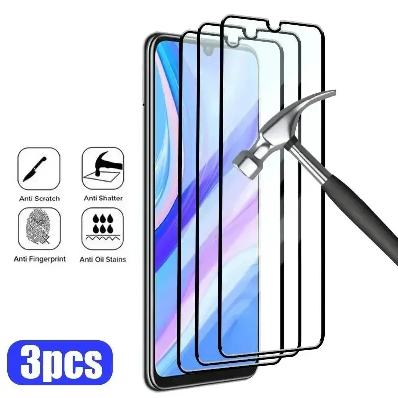 3PCS Full Cover Tempered Glass For P40 P30 P20 Lite Pro E 5G 5T Screen Protector On Huawei P Smart Z 2019 2021 Y7 Film