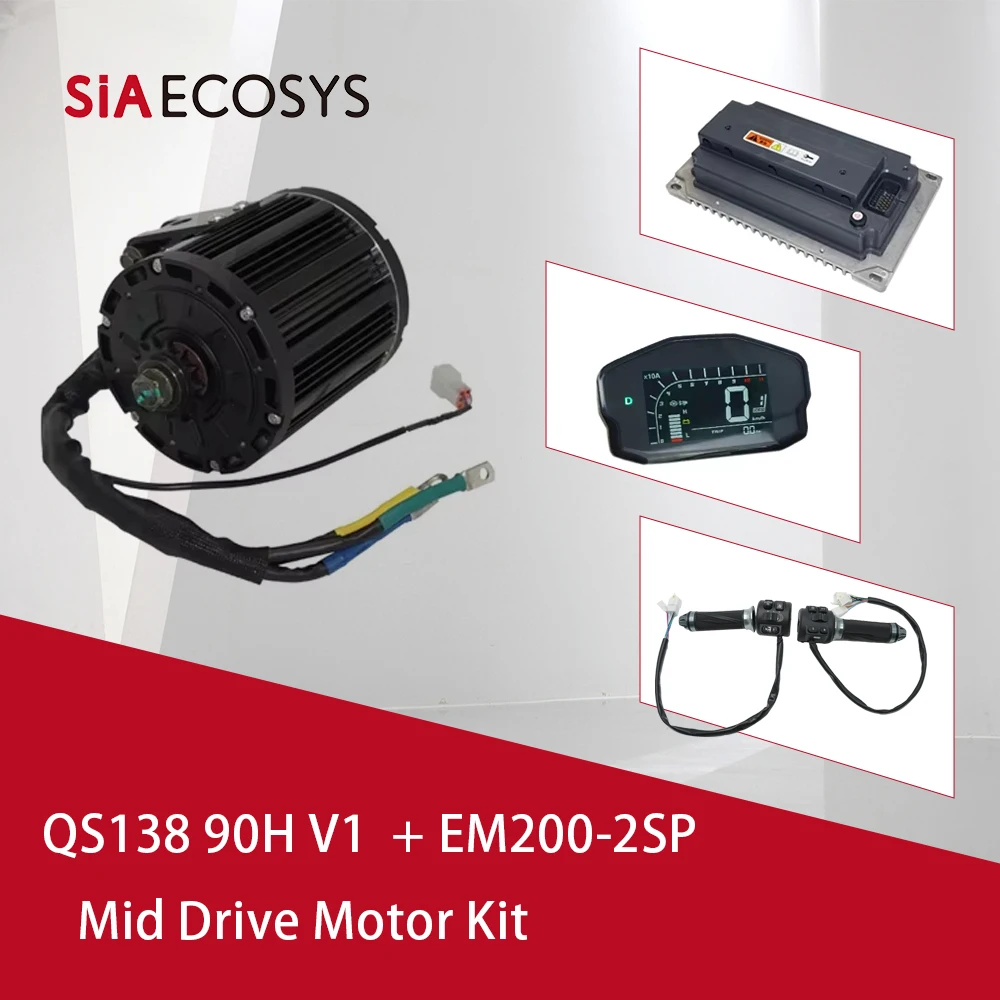 

QSMOTOR QS138 90H 7500W Mid Drive Motor EM200-2SP Controller Kit 140KPH High Speed Powertrain for Electric Dirtbike/ATV/Go Kart