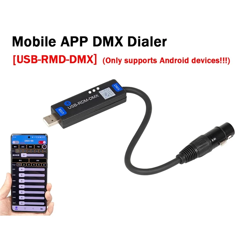 B04C-USB-RMD-DMX DMX512 モバイル アプリ DMX ダイヤラー ステージ ライト ワイヤレス Bluetooth DMX コントローラーは Android デバイスのみをサポートします