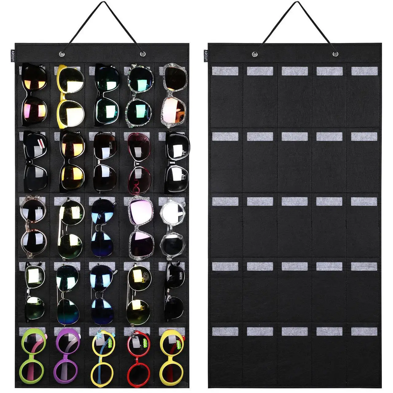 1 Pcs Sunglasses Felt Storage Hanging Bag Sunglasses Accessories Hanging Display Rack Behind The Door Wall Storage Organizer New