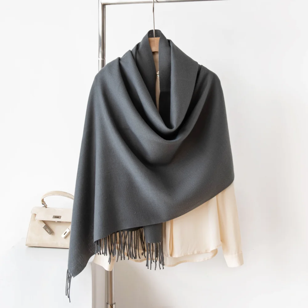 

Ankela красный шарф осень/зима корейская атмосфера женский универсальный шарф из искусственного кашемира сплошной цвет теплая шаль на шею