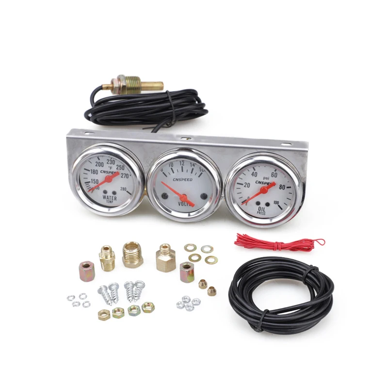 

Car 3 In 1 52Mm Mechanical Combination Instrument Panel Water Temperature Gauge Oil Temperature Gauge Oil Pressure Gauge