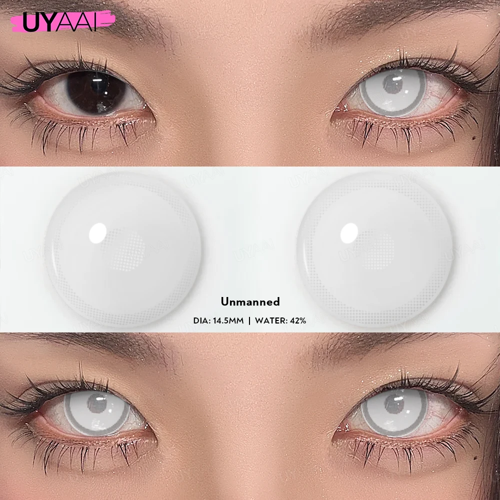 UYAAI 1 Paar Cosplay Multicontacts für Augen, weiße farbige Linsen, Anime-Vampir-rote Linsen, schwarze Linsen für Halloween, lila Linse – Detail 8